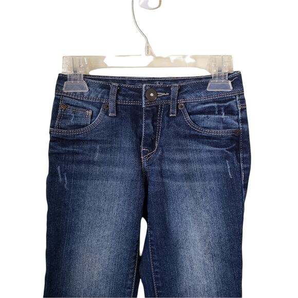 2 FOR $5 SALE Justice Denim Capris Rolled Hem Size 7S - Picture 2 of 15